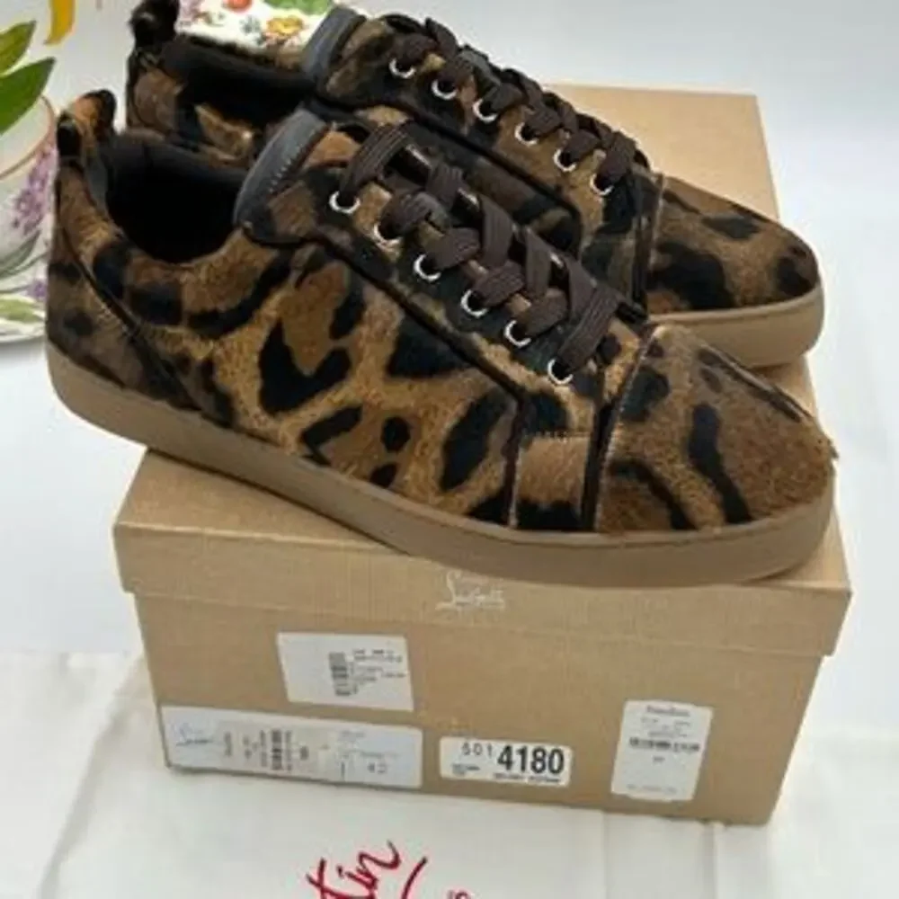 SOLD Christian Louboutin leopard affect low top sneakers size 42 made in Italy - Picture 7 of 13